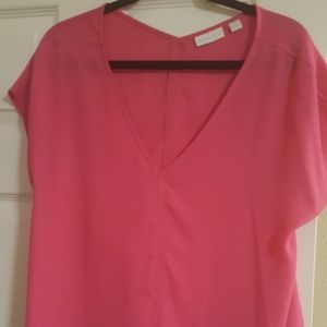 Pink flowing v-neck top